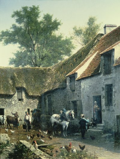Farmyard Scene by Leon Legat